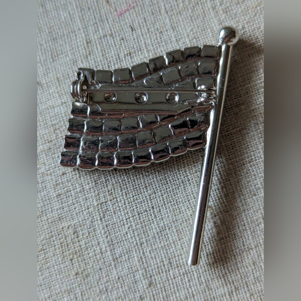 AMERICAN FLAG Rhinestone Embellished Brooch Pin - Picture 6 of 7